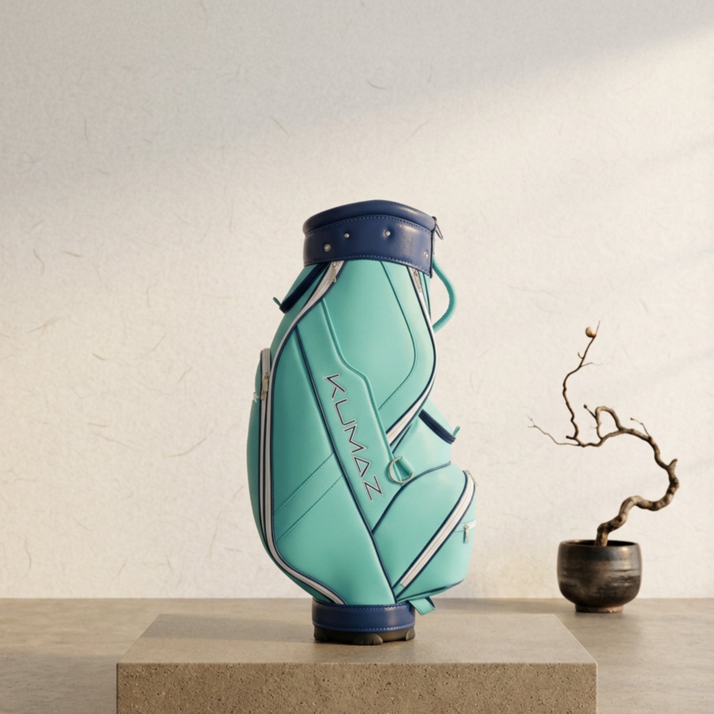 Bolsa golf Kumaz KGB01 Aqua Blue diseño premium estilo minimalista