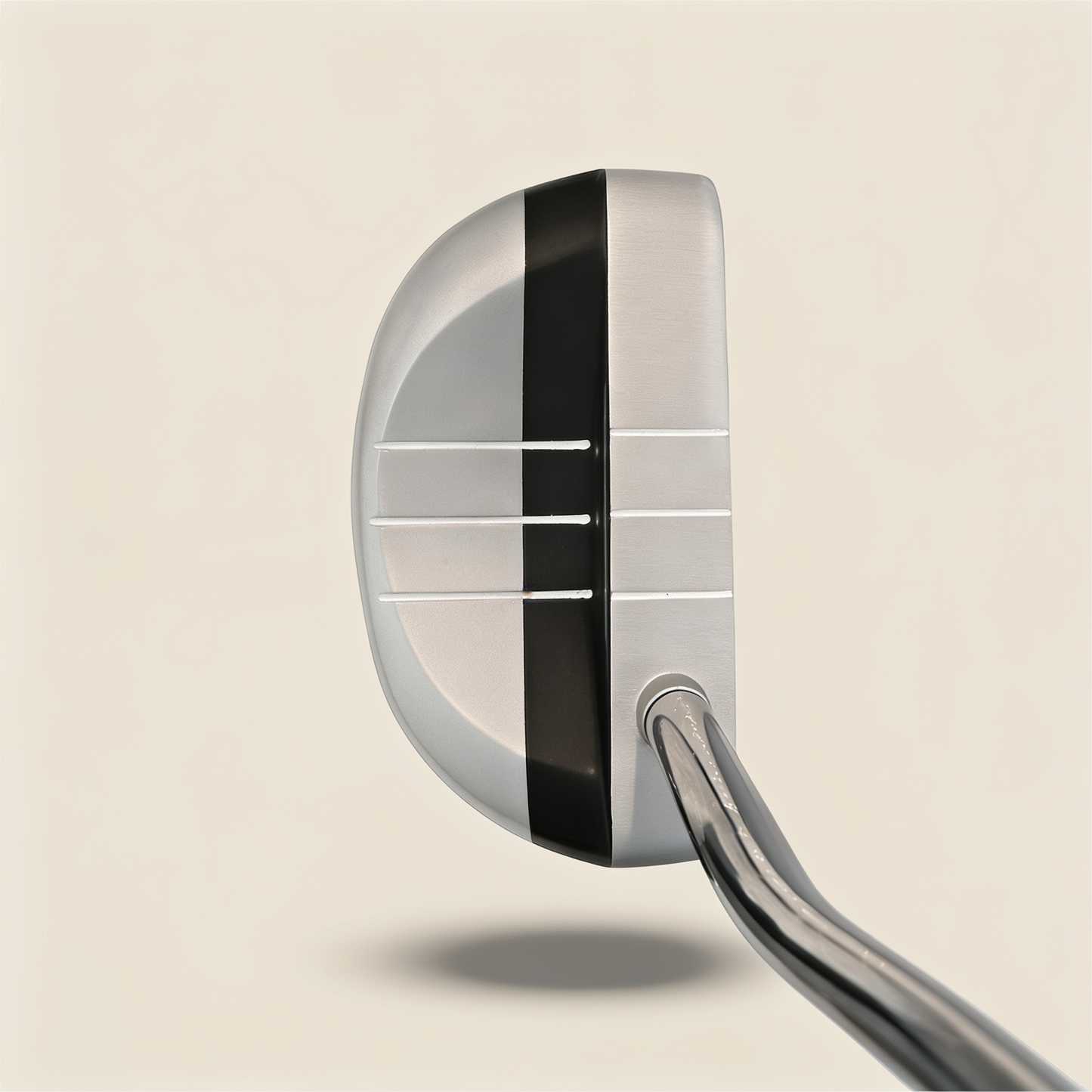 Vista superior del putter USAT Half Mallet para zurdo mostrando líneas de alineación y diseño half mallet
