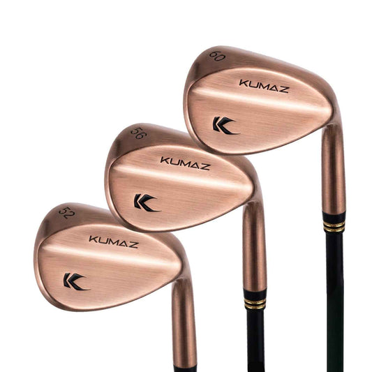 Set wedges golf Kumaz STRYX Copperstone 52 56 60 grados acero forjado cobre